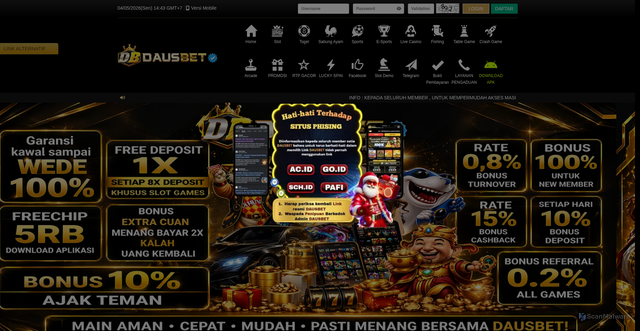 Security scan screenshot of https://dausbetkuberani.click/