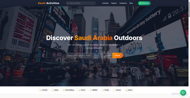 Security scan screenshot of http://saudiactivities.com/