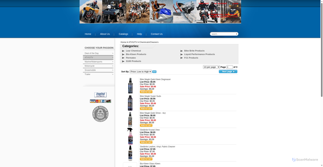 Security scan screenshot of https://shop.outdoorsupplyonline.com/chemicals-cleaners-s/2226.htm