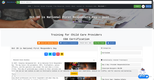Security scan screenshot of https://www.childcareed.com/a/oct-28-is-national-first-responders-day.html