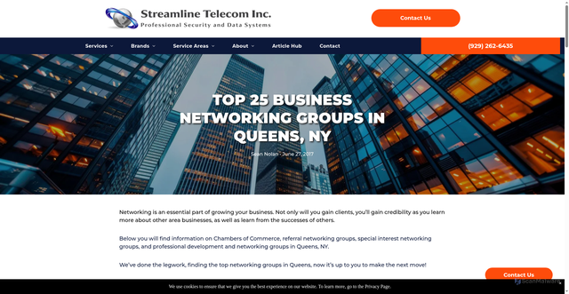 Security scan screenshot of https://www.streamlinetelecom.com/top-25-business-networking-groups-in-queens-ny