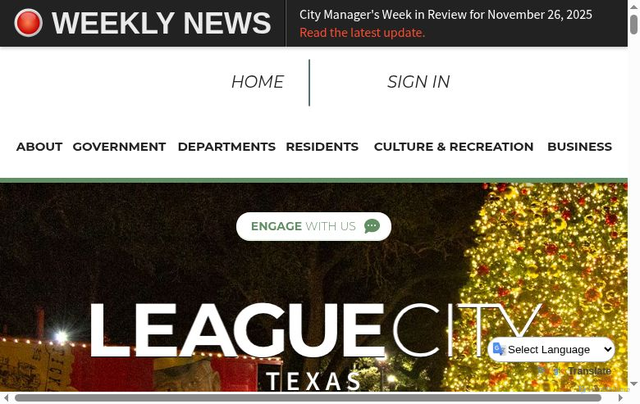 Security scan screenshot of https://leaguecitytx.gov/