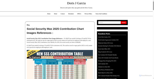 Security scan screenshot of https://dorisjgarciab.pages.dev/clwsz-social-security-max-2025-contribution-chart-images-references-noqra/