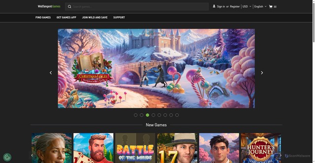 Security scan screenshot of https://www.wildtangent.com