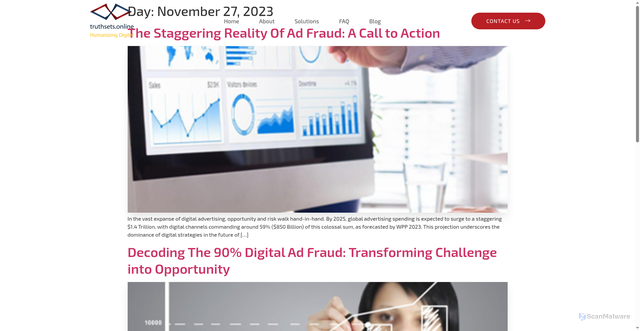 Security scan screenshot of https://truthsetsonline.com/2023/11/27/