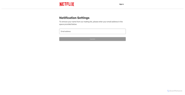 Security scan screenshot of https://www.netflix.com/notificationsettings/emailanonunsub