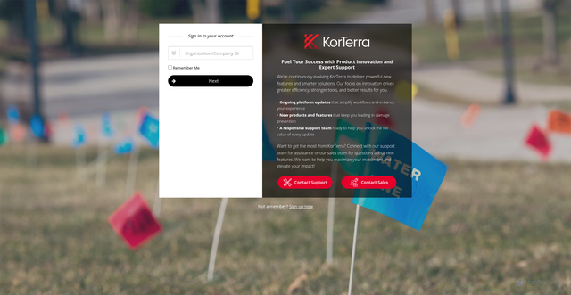 Security scan screenshot of https://login2.korterra.net