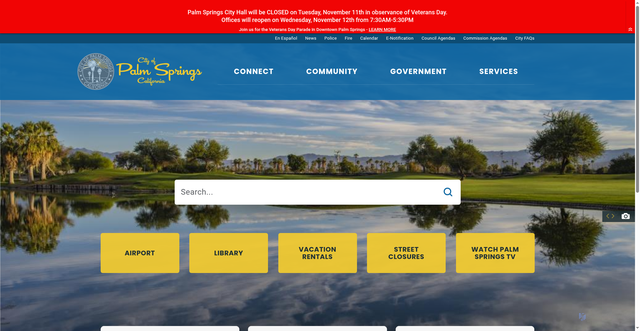 Security scan screenshot of https://www.palmspringsca.gov/