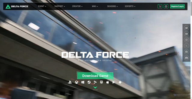 Security scan screenshot of https://playdeltaforce.com