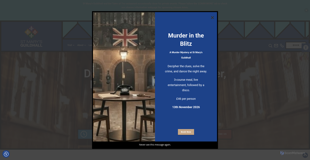 Security scan screenshot of https://stmarysguildhall.co.uk
