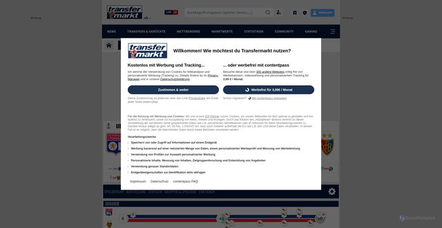 Security scan screenshot of https://www.transfermarkt.ch/spielbericht/index/spielbericht/4715965
