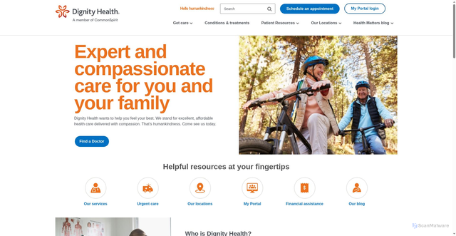 Security scan screenshot of https://providers.dignityhealth.org