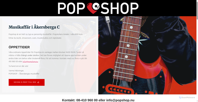 Security scan screenshot of https://popshop.nu