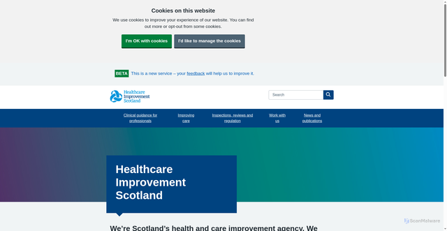 Security scan screenshot of https://www.healthcareimprovementscotland.scot/