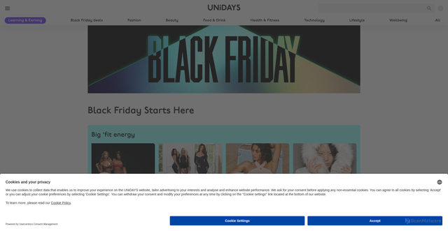 Security scan screenshot of https://www.myunidays.com/US/en-US/campaigns/black-friday