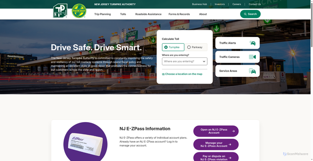 Security scan screenshot of https://njta.gov/