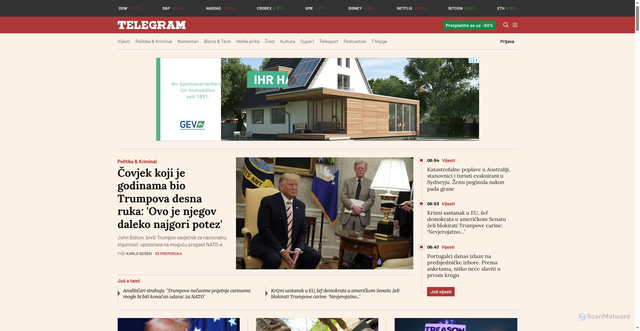 Security scan screenshot of https://telegram.hr