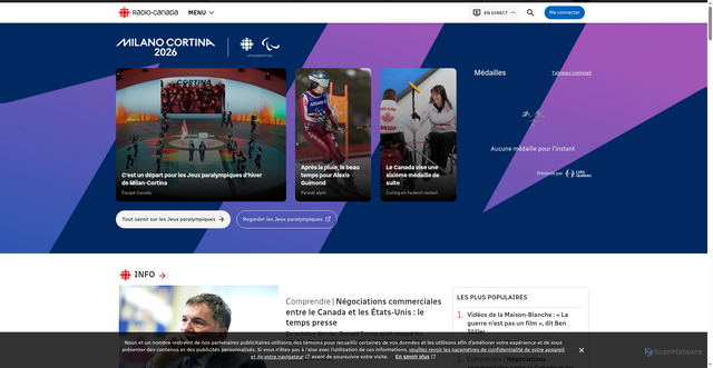 Security scan screenshot of https://radio-canada.ca