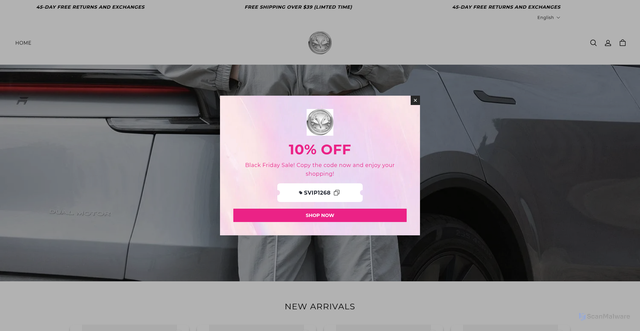 Security scan screenshot of https://fineriform.com/