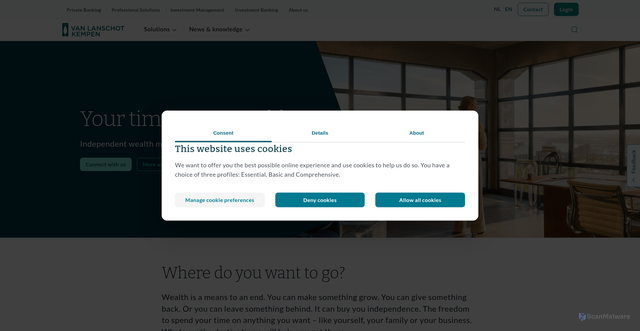 Security scan screenshot of https://vanlanschotkempen.com