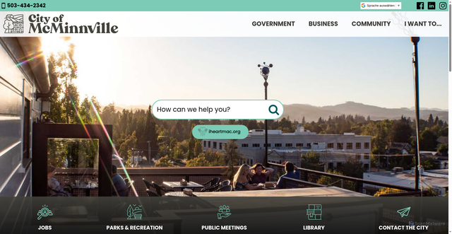 Security scan screenshot of https://www.mcminnvilleoregon.gov/