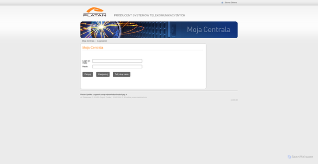 Security scan screenshot of https://www.mojacentrala.pl