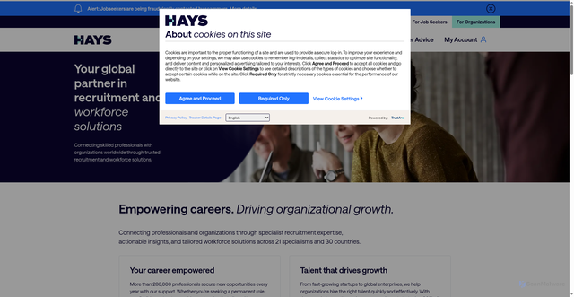 Security scan screenshot of https://hays.com