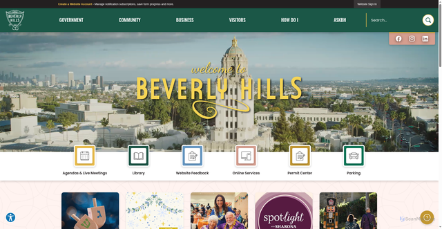 Security scan screenshot of https://beverlyhills.gov/
