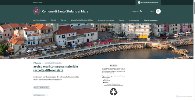 Security scan screenshot of https://www.comune.santostefanoalmare.im.it/