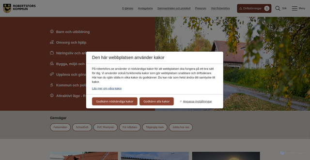 Security scan screenshot of https://www.robertsfors.se/