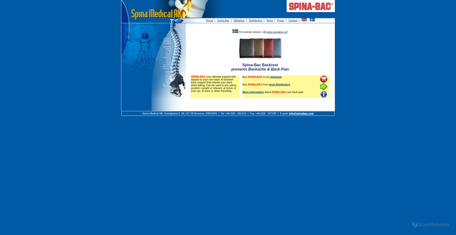Security scan screenshot of https://spina-back.se
