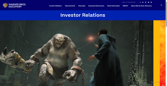 Security scan screenshot of https://ir.corporate.discovery.com/investor-relations/default.aspx