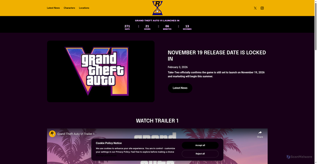 Security scan screenshot of https://vicountdown.com/