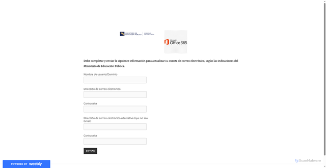 Security scan screenshot of https://xn--ministeriodeeducacinpblica-jtc2r.weebly.com/