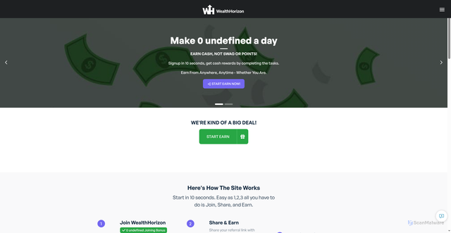 Security scan screenshot of http://wealthhorizvi-ndoaal.xyz/