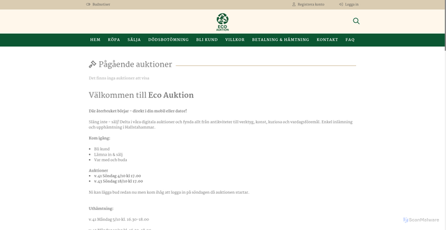 Security scan screenshot of https://ecoauktion.se