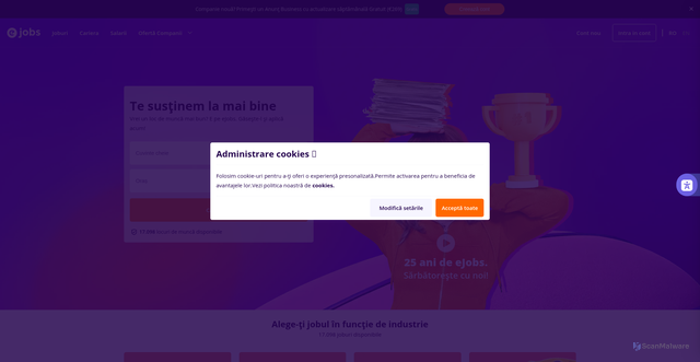 Security scan screenshot of https://ejobs.ro