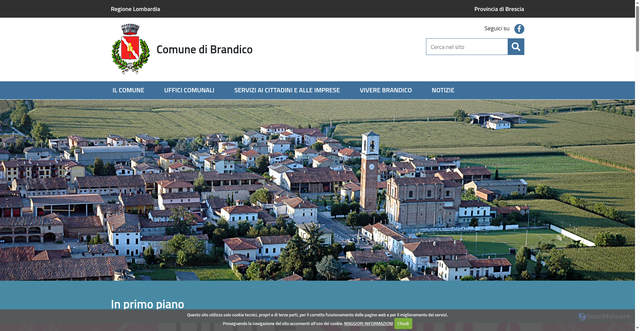 Security scan screenshot of https://www.comune.brandico.bs.it/
