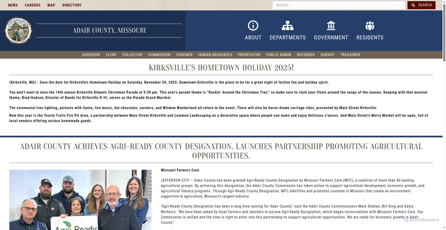 Security scan screenshot of https://adaircountymissouri.com/