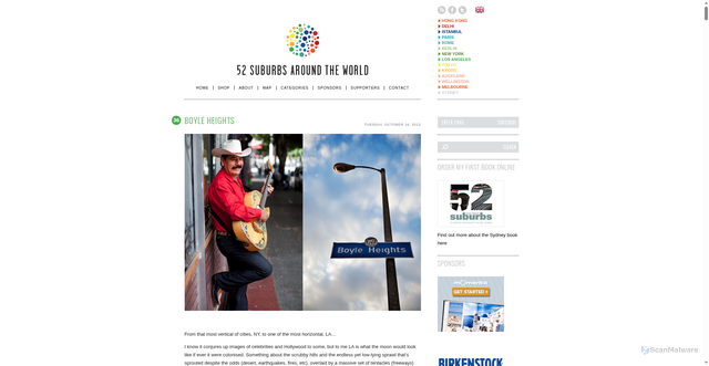 Security scan screenshot of https://52suburbs.com/suburb/boyle-heights/index.html