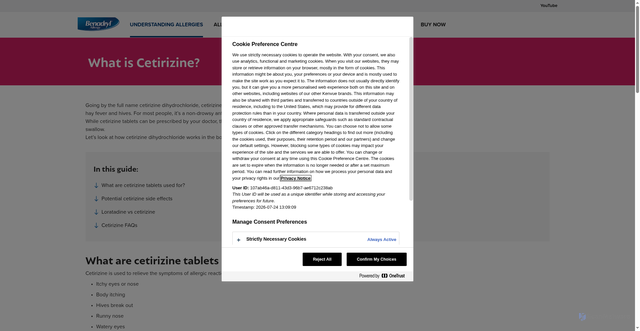 Security scan screenshot of https://www.benadryl.co.uk/understanding-allergies/allergy-treatment/cetirizine