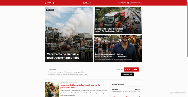 Security scan screenshot of https://v0-noticiasdodia.vercel.app/