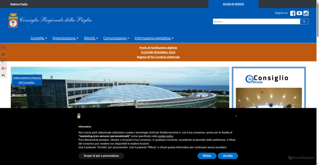 Security scan screenshot of https://www.consiglio.puglia.it/