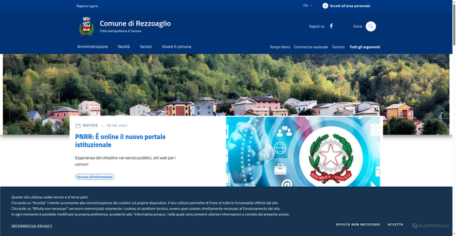 Security scan screenshot of https://www.comune.rezzoaglio.ge.it