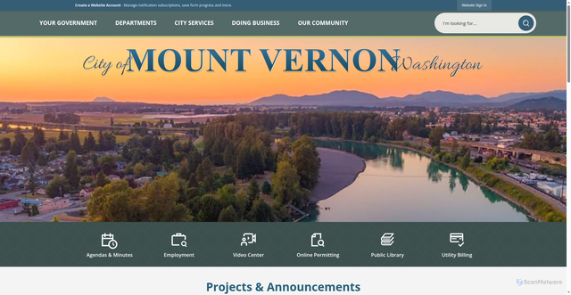 Security scan screenshot of https://mountvernonwa.gov/