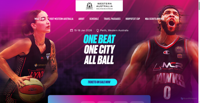 Security scan screenshot of https://www.hoopsfest.com.au/