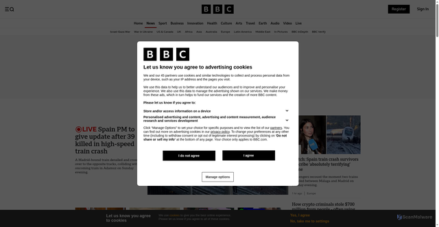 Security scan screenshot of https://www.bbc.com/news