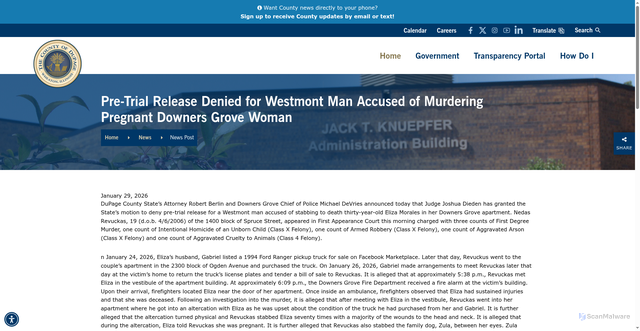 Security scan screenshot of https://www.dupagecounty.gov/state_s_attorney/pre-trial_release_denied_for_westmont_man_accused_of_1629.php