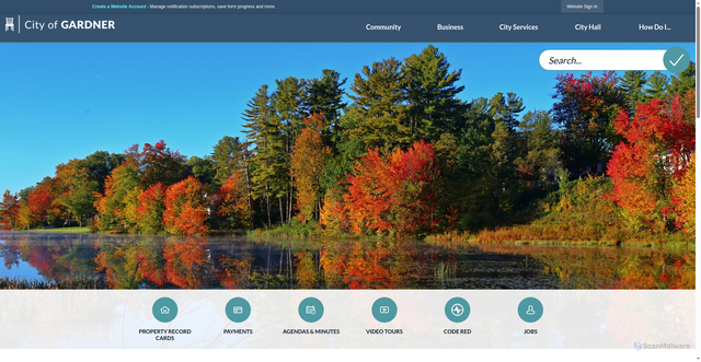 Security scan screenshot of https://gardner-ma.gov/