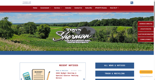 Security scan screenshot of https://shermanshebcowi.gov/